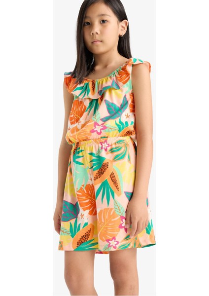 Kız Çocuk Desenli Askılı Tulum E5803A825SM