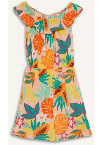 Kız Çocuk Desenli Askılı Tulum E5803A825SM