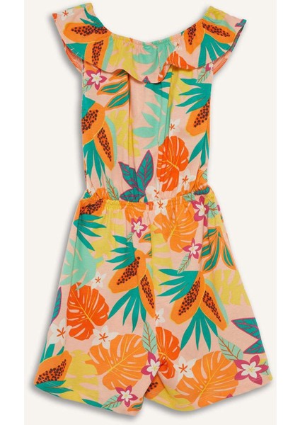 Kız Çocuk Desenli Askılı Tulum E5803A825SM