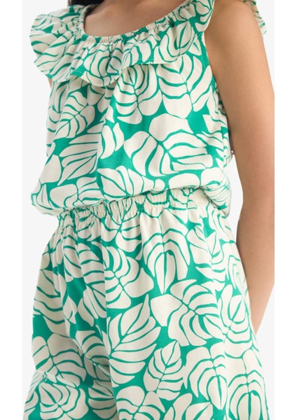 Kız Çocuk Desenli Kolsuz Tulum E5803A825SM