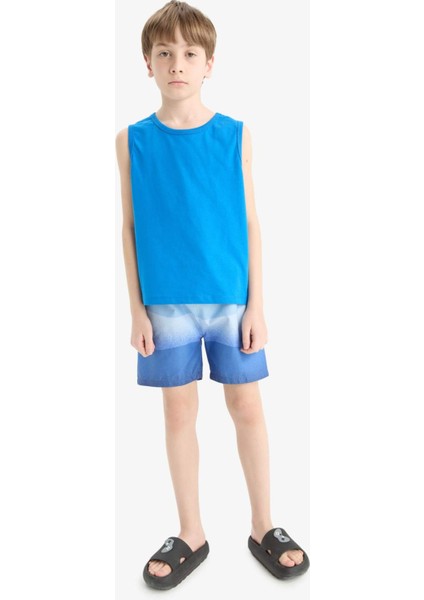 Erkek Çocuk Degrade Baskılı Deniz Şortu E7578A825HS