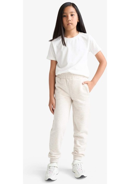Kız Çocuk Standart Fit Basic Düz Beli Lastikli Okul Jogger Eşofman Altı Y1226A625AU
