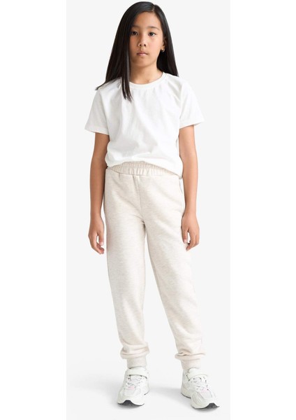 Kız Çocuk Standart Fit Basic Düz Beli Lastikli Okul Jogger Eşofman Altı Y1226A625AU