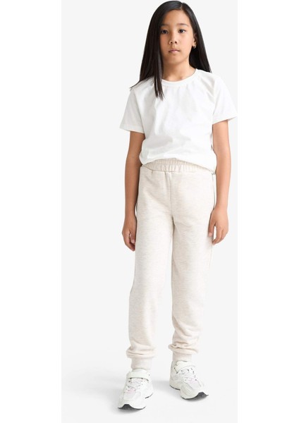 Kız Çocuk Standart Fit Basic Düz Beli Lastikli Okul Jogger Eşofman Altı Y1226A625AU