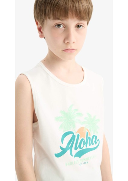 Erkek Çocuk 2'li Takım Baskılı Atlet Deniz Şortu E7591A825HS