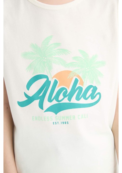 Erkek Çocuk 2'li Takım Baskılı Atlet Deniz Şortu E7591A825HS