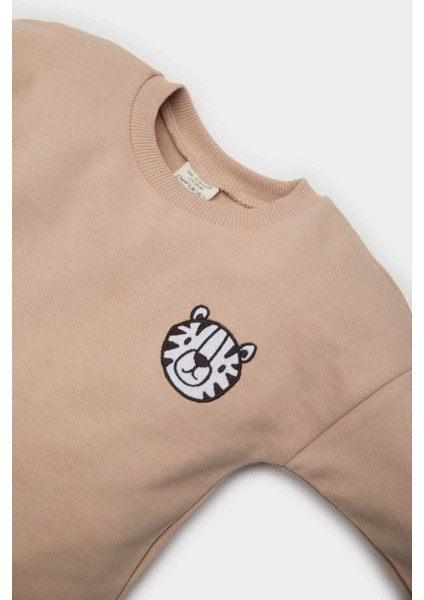 Erkek Bebek 2'li Takım Baskılı Sweatshirt Beli Lastikli Alt D2937A525SP