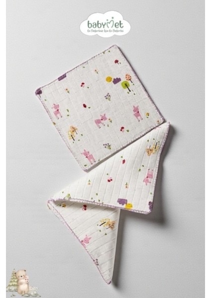 %100 Pamuk Müslin Bebek Ağız Mendili 6’lı 25x25 cm Ceylan Desenli – Yumuşak&Nefes Alabilir modelleri