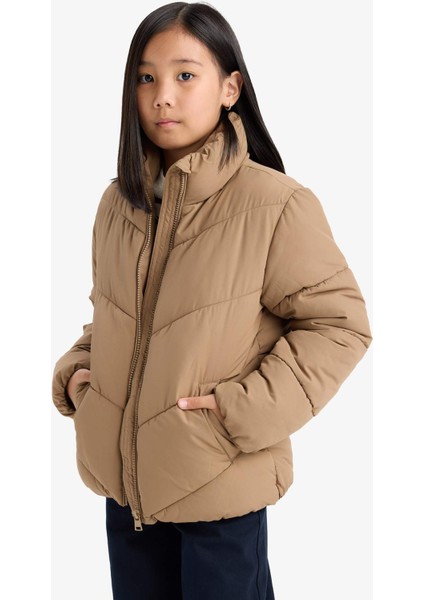 Kız Çocuk Su Geçirmez Polar Astarlı Fermuarlı Şişme Mont C5391A825AU