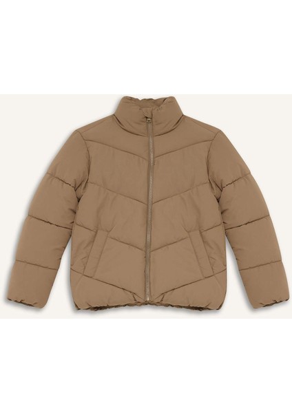 Kız Çocuk Su Geçirmez Polar Astarlı Fermuarlı Şişme Mont C5391A825AU