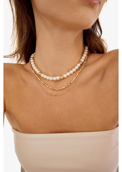 Kadın 3'lü Gold Kolye E4528AXNS