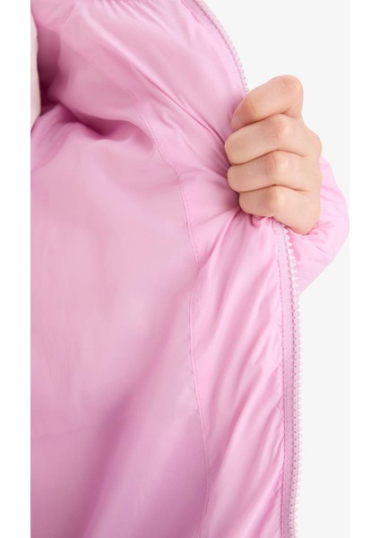 Kız Çocuk Su Geçirmez Kapüşonlu Fermuarlı Şişme Mont E5406A825AU