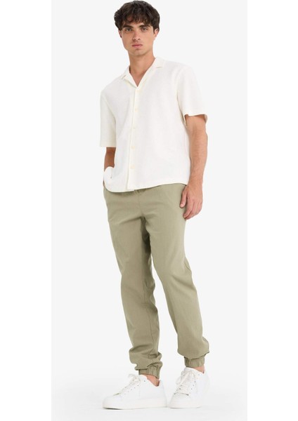 %100 Pamuk Kargo Jogger Pantolon Üç Cepli E0834AX25SM