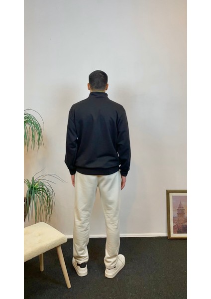 Erkek 3 Iplik Yarım Fermuarlı Kanguru Çepli Sweatshırt SPR24SW22 fiyatları
