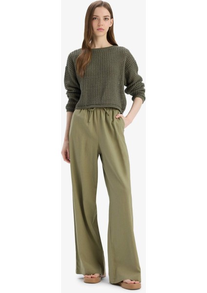 Regular Fit Bisiklet Yaka Kroşe Triko Kazak T4513AZ25SP