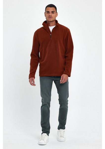 Süperlife Erkek Rahat Kalıp Softech Polar Yarım Fermuarlı Sweatshırt SPR24PW20