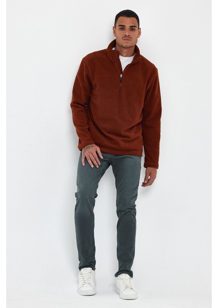 Süperlife Erkek Rahat Kalıp Softech Polar Yarım Fermuarlı Sweatshırt SPR24PW20 modelleri