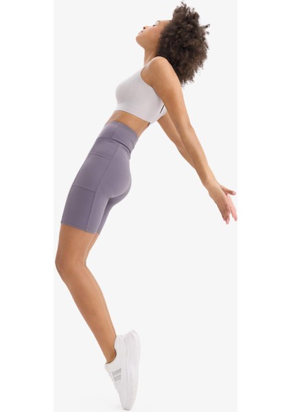 Fit Toparlayıcı Yüksek Bel Biker Sporcu Tayt E6323AX25SM