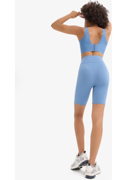 Toparlayıcı Yüksek Bel Biker Sporcu Tayt E6323AX25SM