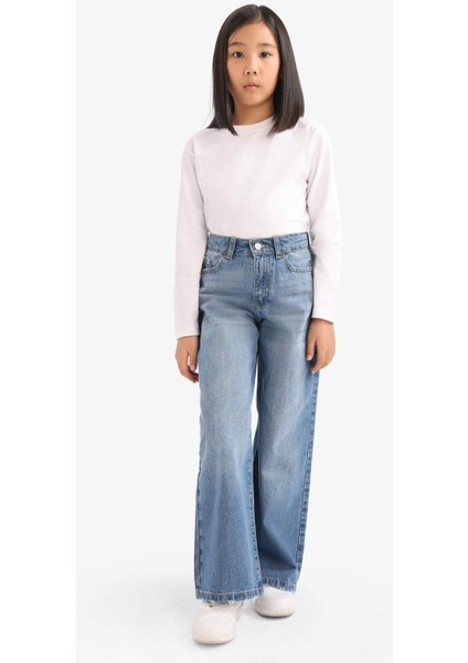 Kız Çocuk Wide Leg Geniş Paça Jean Pantolon E7710A825AU