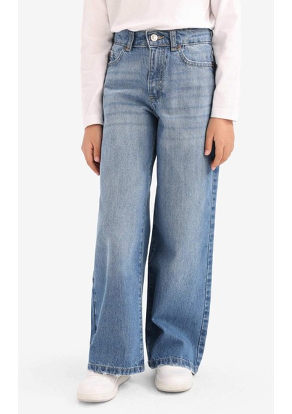 Kız Çocuk Wide Leg Geniş Paça Jean Pantolon E7710A825AU