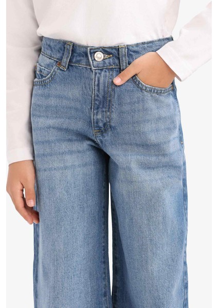 Kız Çocuk Wide Leg Geniş Paça Jean Pantolon E7710A825AU