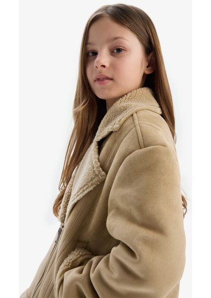 Kız Çocuk Ceket Yaka Pelüş Astar Mont C4980A825AU