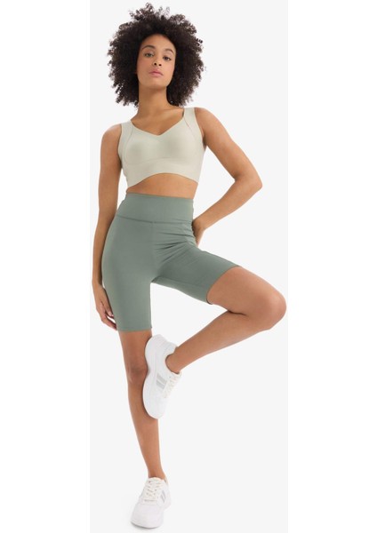 Fit Toparlayıcı Yüksek Bel Biker Sporcu Tayt E6323AX25SM