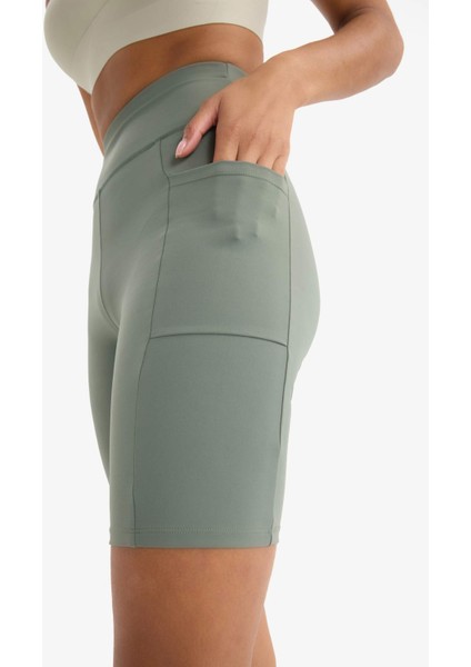 Fit Toparlayıcı Yüksek Bel Biker Sporcu Tayt E6323AX25SM