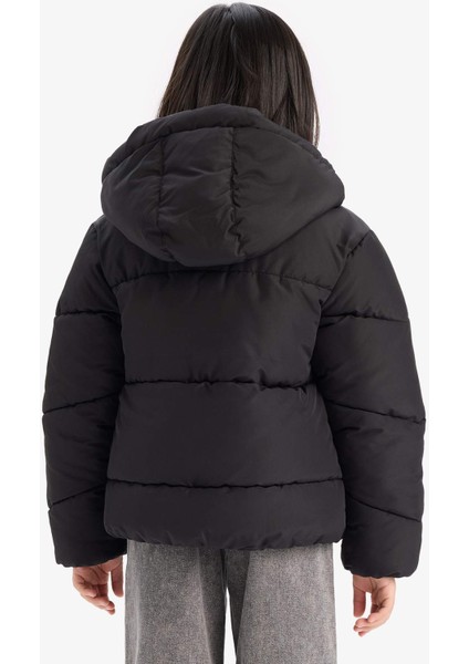 Kız Çocuk Su Geçirmez Kapüşonlu Fermuarlı Şişme Mont C5389A825AU