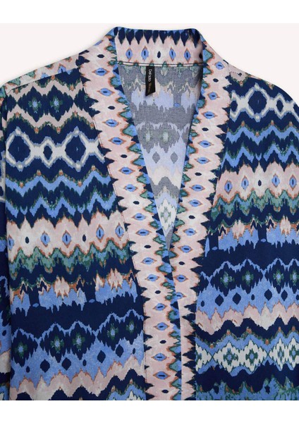 Relax Fit Desenli Kuşaklı Kimono D5443AX25SP