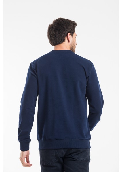 Erkek Bisiklet Yaka Regular Kalıp Ince Air Baskılı Sweatshırt SPR24SW124