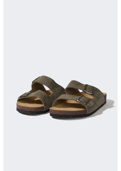 Erkek Düz Taban Çift Bantlı Suni Deri Terlik C3754AX25HS