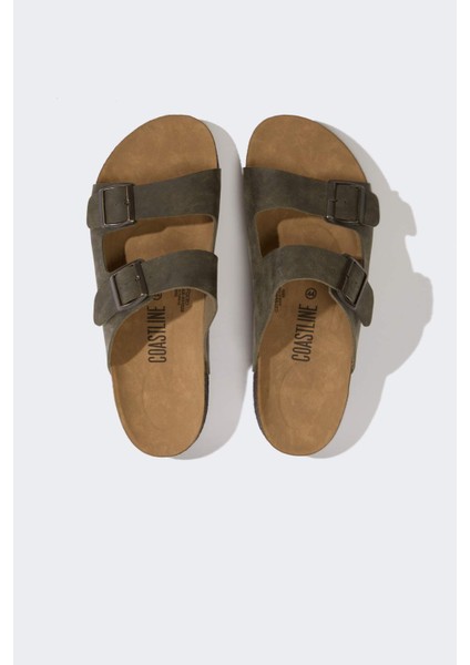 Erkek Düz Taban Çift Bantlı Suni Deri Terlik C3754AX25HS