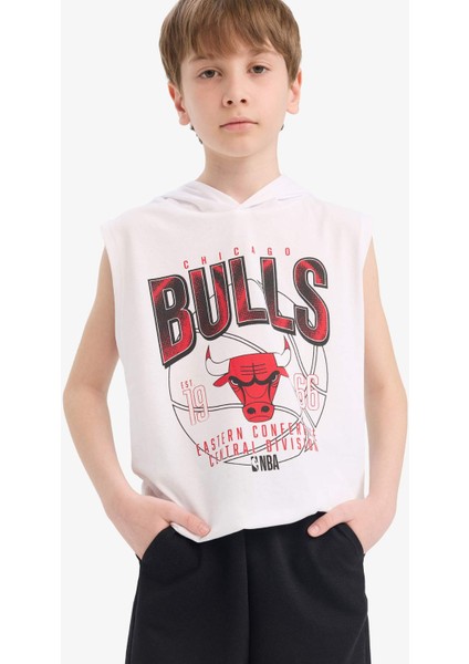 Erkek Çocuk NBA Chicago Bulls 2'li Takım Kapüşonlu Kolsuz Tişört Beli Lastikli Şort E7104A825HS