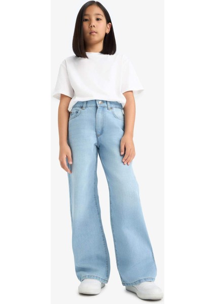Kız Çocuk Straight Wide Standart Paça Jean Pantolon E7322A825AU