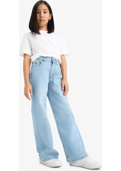 Kız Çocuk Straight Wide Standart Paça Jean Pantolon E7322A825AU