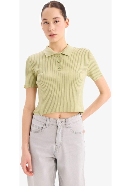 Slim Fit Dar Kesim Polo Yaka Triko Kazak N9752AZ25SP