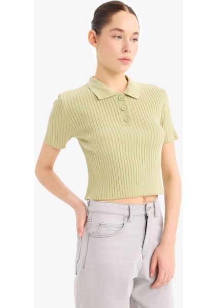 Slim Fit Dar Kesim Polo Yaka Triko Kazak N9752AZ25SP