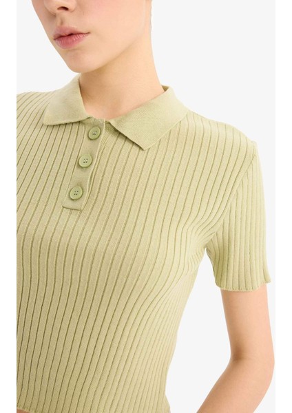 Slim Fit Dar Kesim Polo Yaka Triko Kazak N9752AZ25SP