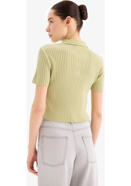 Slim Fit Dar Kesim Polo Yaka Triko Kazak N9752AZ25SP