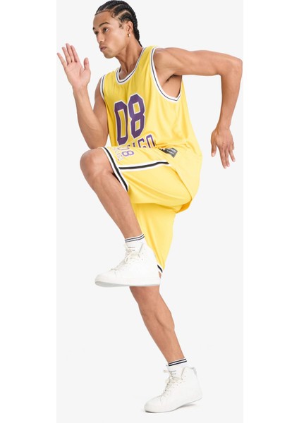 Fit Hızlı Kuruyan Standart Fit Sporcu Esnek Bantlı Paça Şort E4402AX25HS