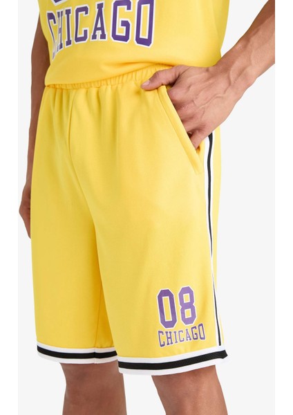 Fit Hızlı Kuruyan Standart Fit Sporcu Esnek Bantlı Paça Şort E4402AX25HS