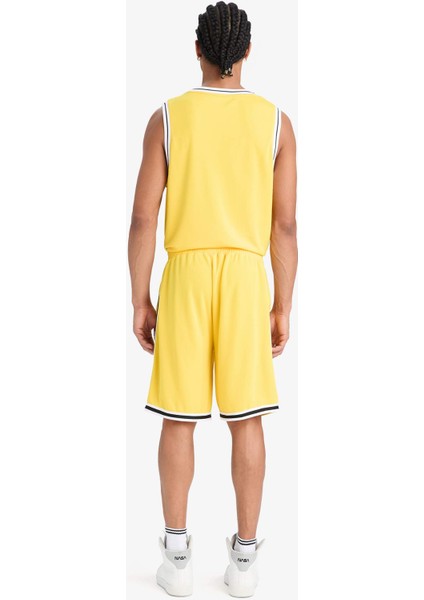 Fit Hızlı Kuruyan Standart Fit Sporcu Esnek Bantlı Paça Şort E4402AX25HS