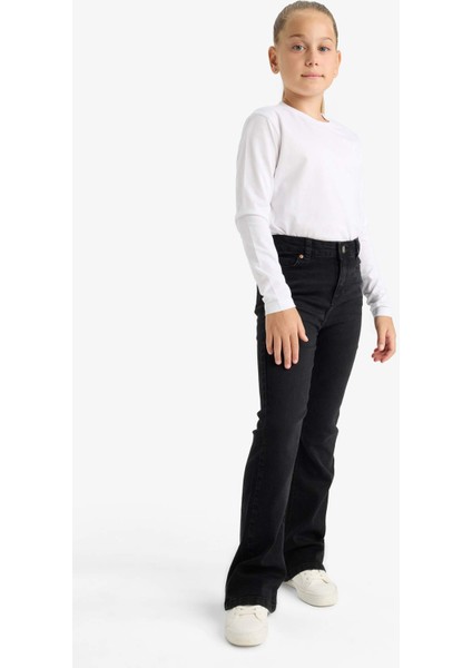Kız Çocuk Flare Fit İspanyol Paça Jean Pantolon E6183A825AU