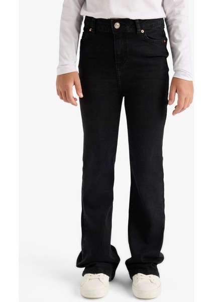 Kız Çocuk Flare Fit İspanyol Paça Jean Pantolon E6183A825AU