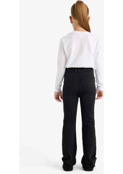 Kız Çocuk Flare Fit İspanyol Paça Jean Pantolon E6183A825AU