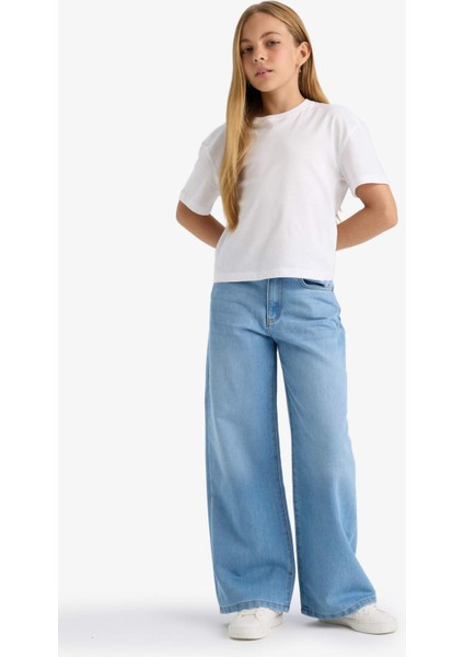 Kız Çocuk Wide Leg Geniş Paça Jean Pantolon E5881A825AU