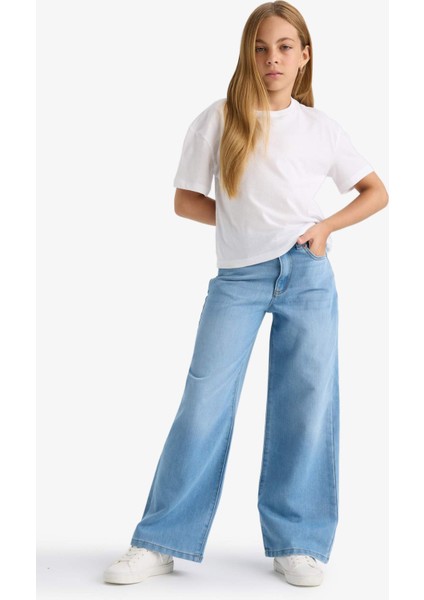 Kız Çocuk Wide Leg Geniş Paça Jean Pantolon E5881A825AU