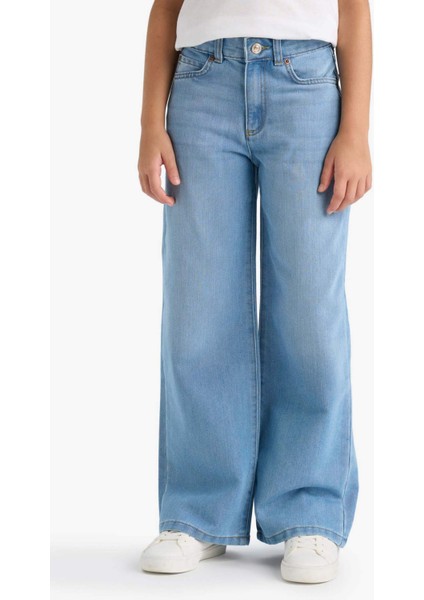 Kız Çocuk Wide Leg Geniş Paça Jean Pantolon E5881A825AU